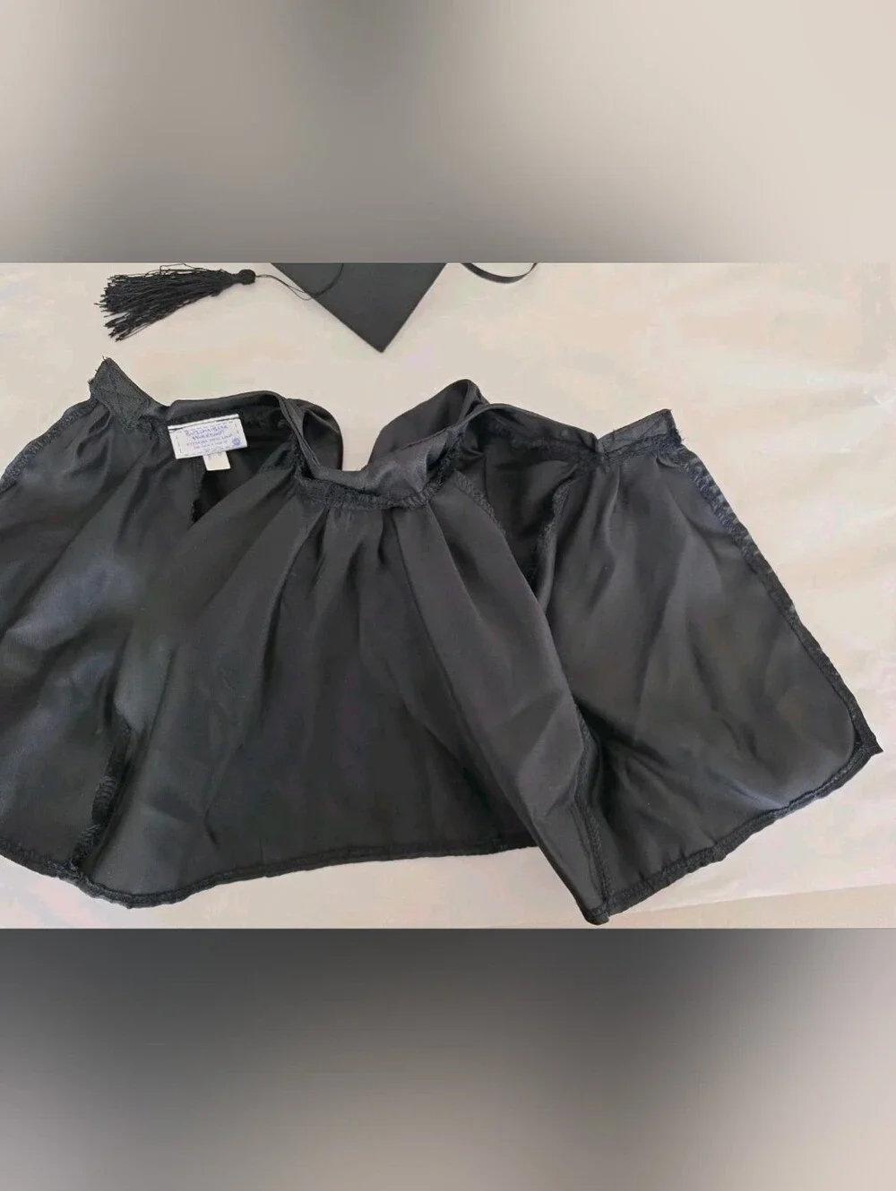 Build-A-Bear Workshop Black Satin Graduation Cap, Tassel, Diploma Gown Outfit
